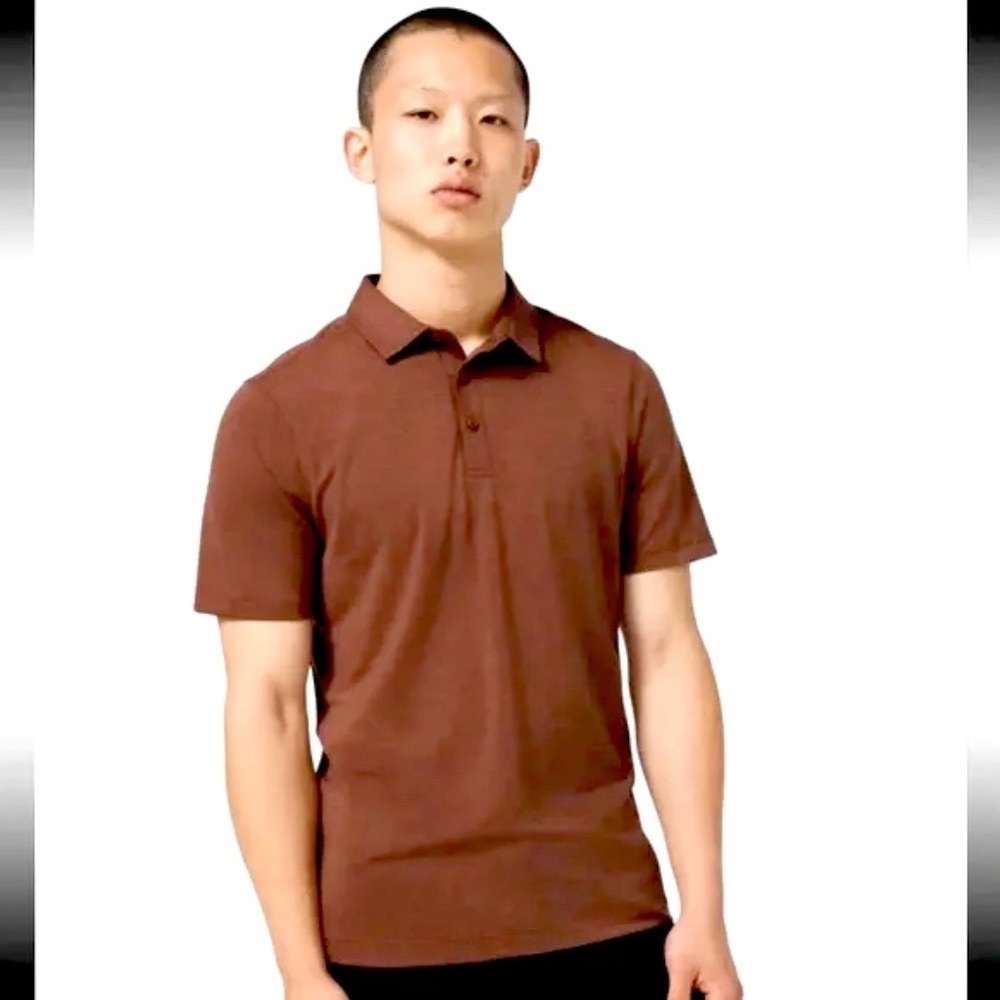 Lululemon Men's Evolution Short Sleeve Ancient Copper 3 Button Polo - Si…